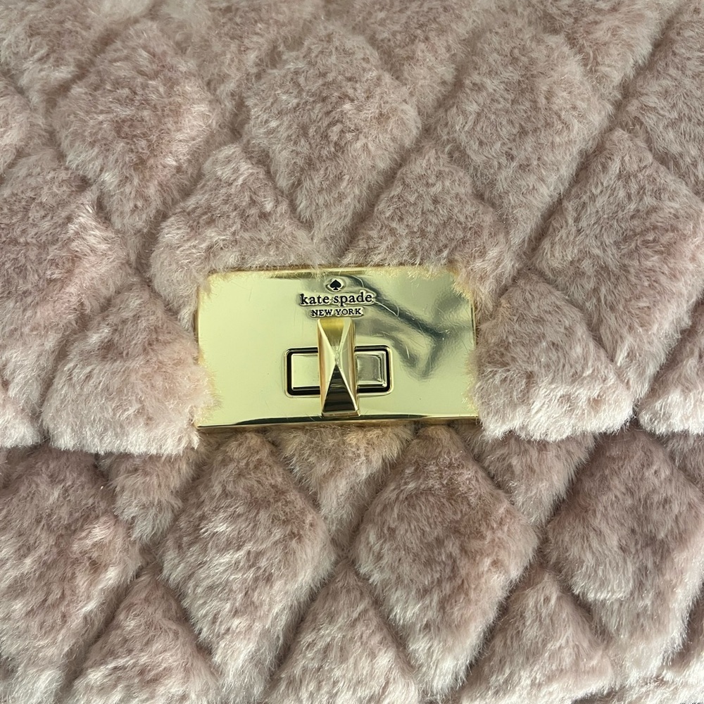 NWT Kate Spade Blush Quilted Shoulder Bag with Gold - Picture 6 of 8